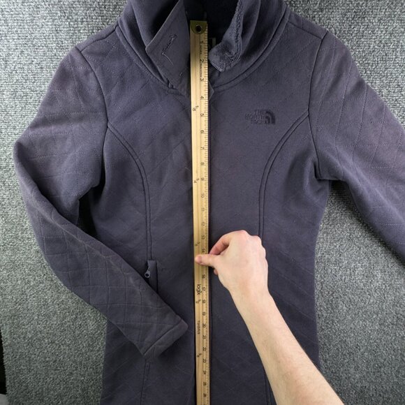 The North Face Purple Fuzzy Fleece Lined Jacket Small Full Zip Long W/ Pockets - Picture 2 of 16